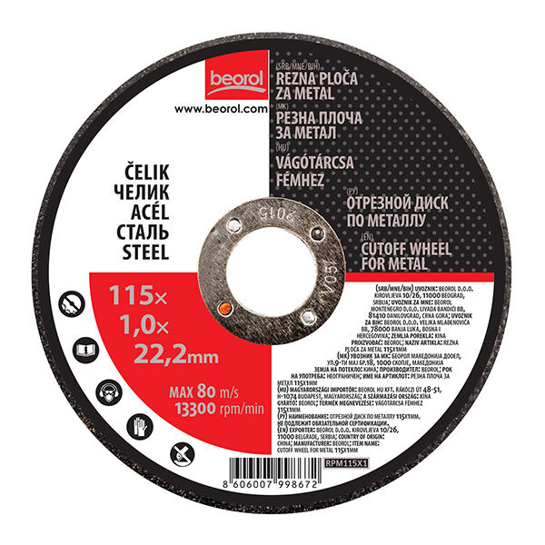 Rezna ploča za metal ø115x1mm RPM115X1