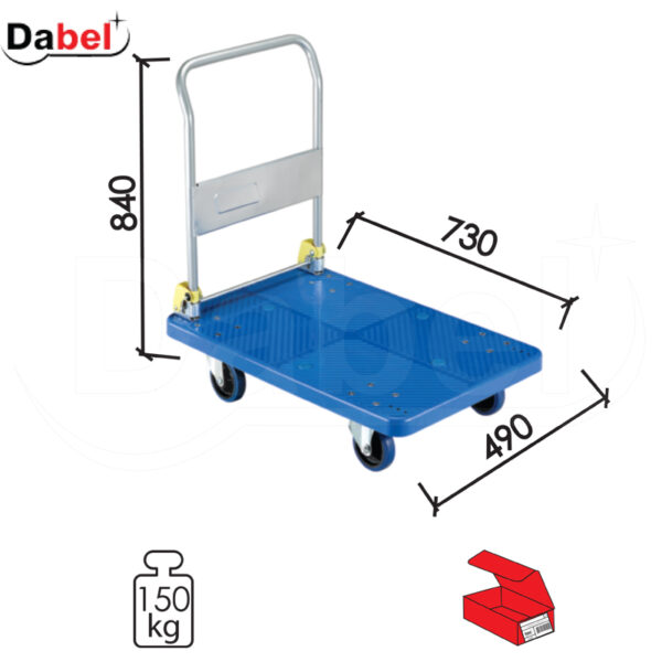 Kolica za transport K6 Plava 490x730/840mm  150kg OPD 0105680