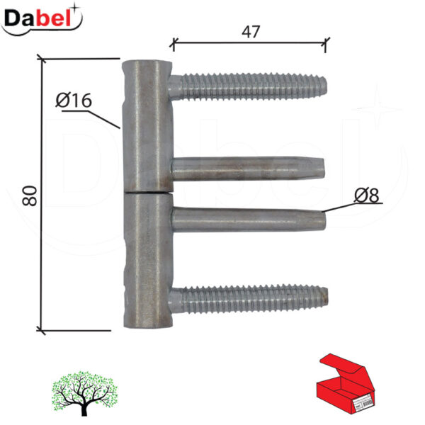 Šarka 3D uvrtna za vrata SP9027 ZnB fi16/47/80/fi8   DP1 0102163