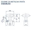 Dugme (rukohvat) za metalna vrata belo - Image 2