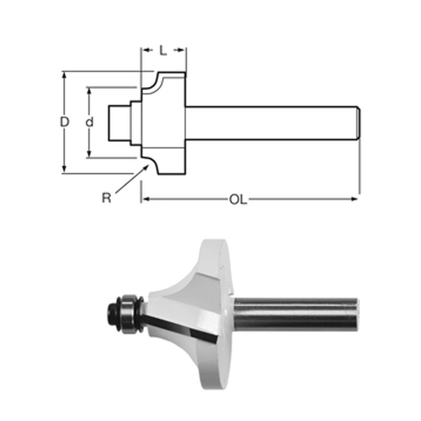 Makita Glodalo 6mm konturno sa ležajem (D48430) - Image 2