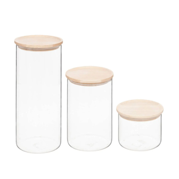 Five Set 3 tegle hermet boro staklo drvo (203059)