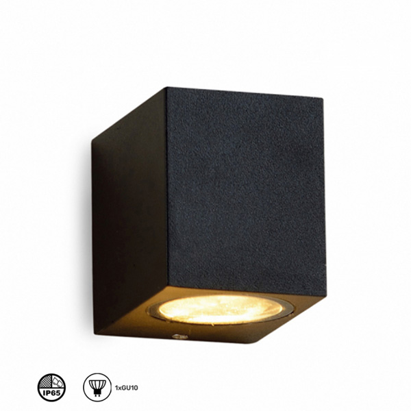 Svetiljka W10411 zidna 1GU10 IP65 crna (250490)