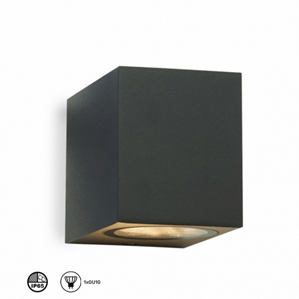 Svetiljka W10411 zidna 1GU10 IP65 tamno siva (250491)
