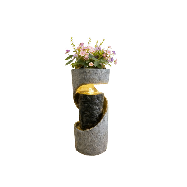 Baštenska spiralna fontana 28 x 28 x 67,5 cm LED (FON9717)